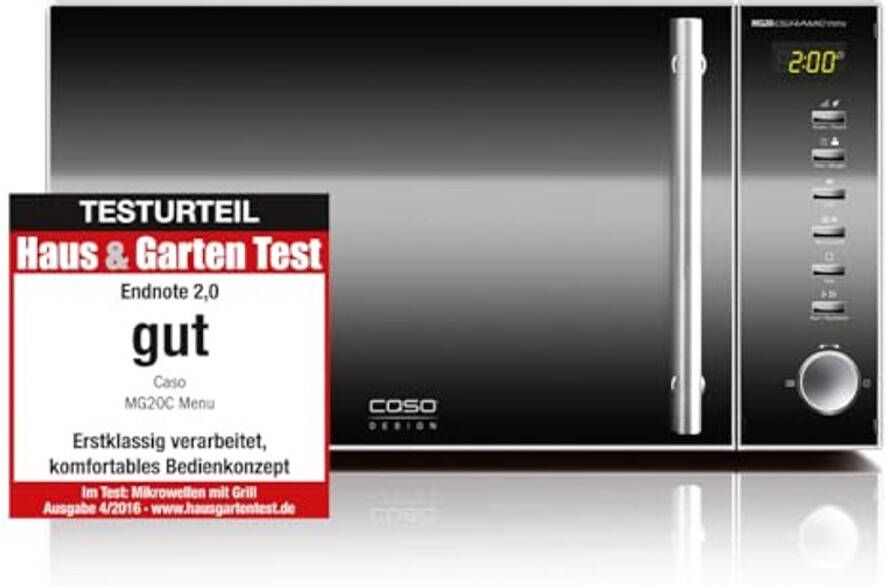 Magnetron 20 liter 800 W in zwart met roestvrij staal