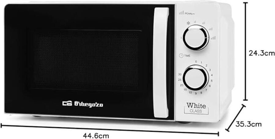 Magnetron 20 Liter Inhoud 700W Vermogen 6 Bedrijfsstanden Timer Tot 30 Minuten Dimbaar Vrijstaand Compacte Magnetron