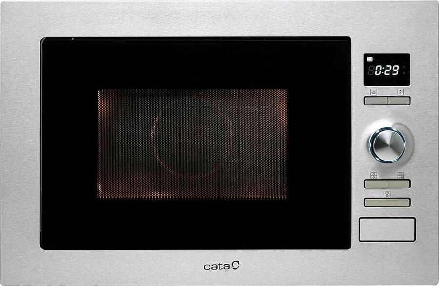 Inbouw Magnetron Keuken Apparaat Snel Eten Bereiden 8 Automatische Menu's 25 Liter Inhoud RVS Zwart