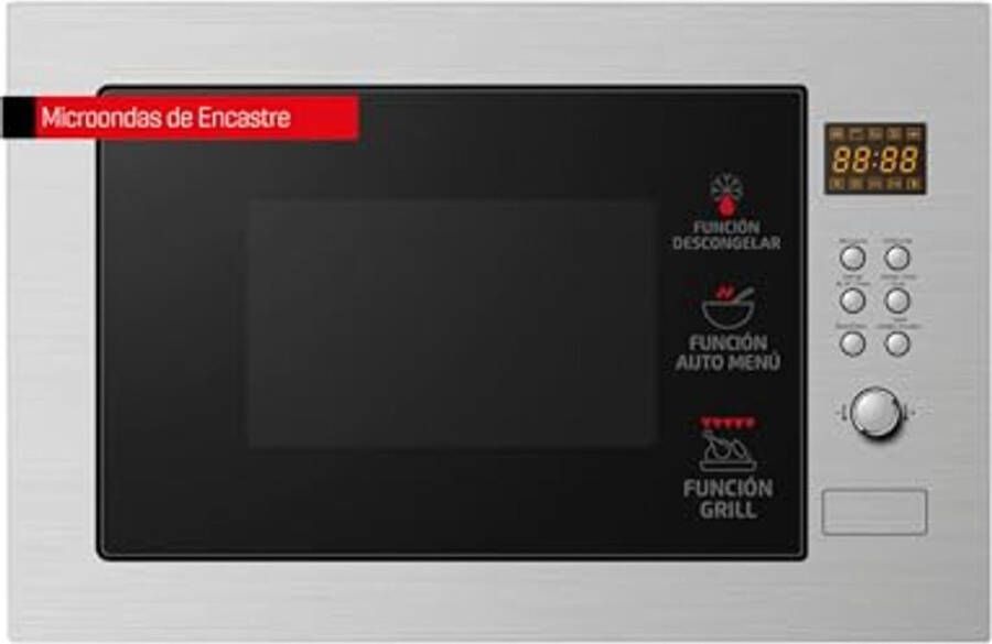 Magnetron 25 liter RVS 900W met Automenu en Grillfunctie