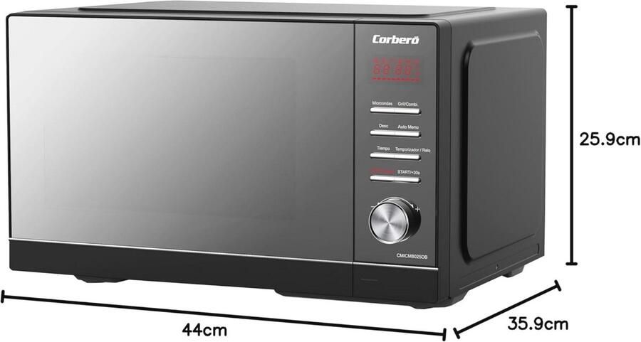 Magnetron 25L met Grill en Digitale Bediening 900W Automatisch Menu