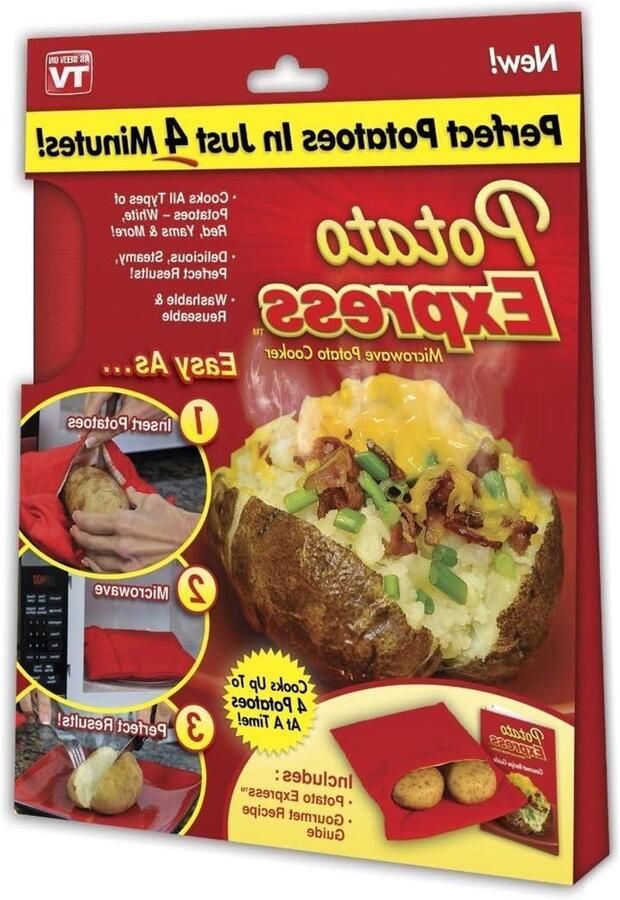 Magnetron Aardappelfornuis Aardappel Koker Snel Aardappelen Koken Kookt 4 Aardappelen 4 Minuten Rood