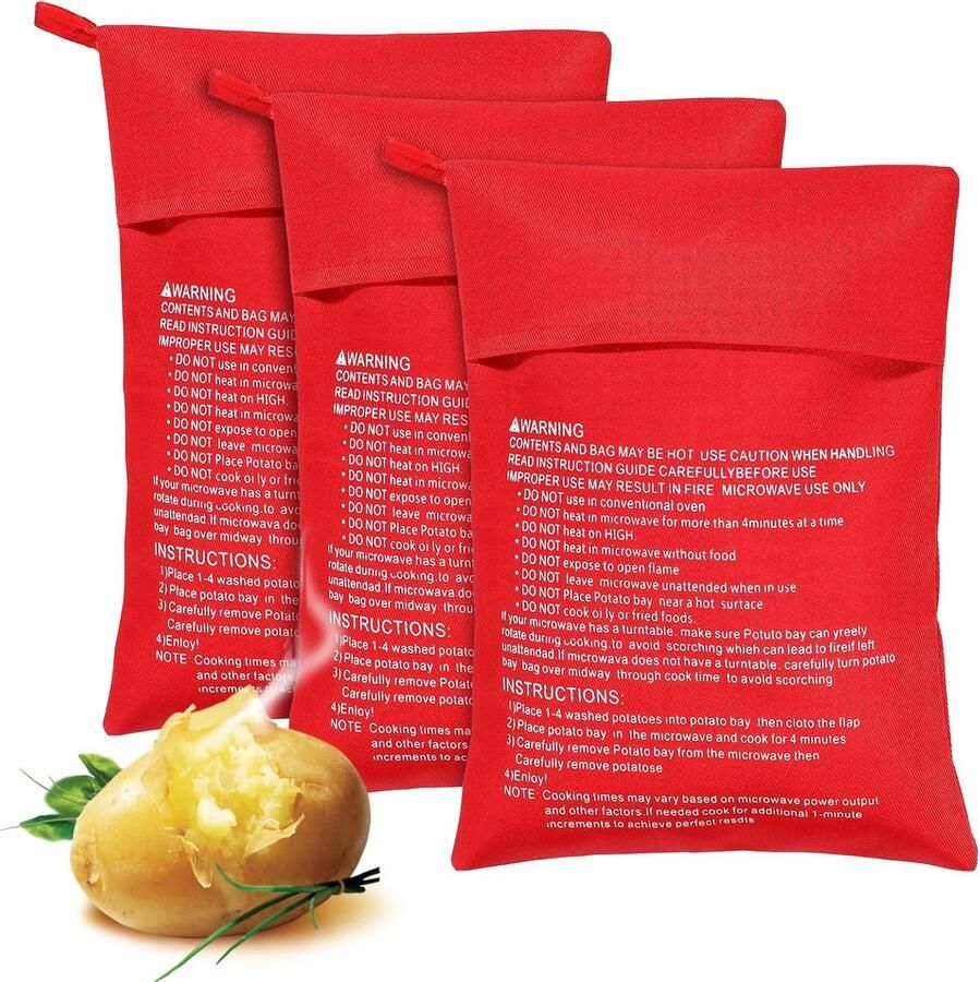 Magnetron aardappelzakken 3 stuks polyester eenvoudig in gebruik perfect voor aardappelen en maïs ShopVlot