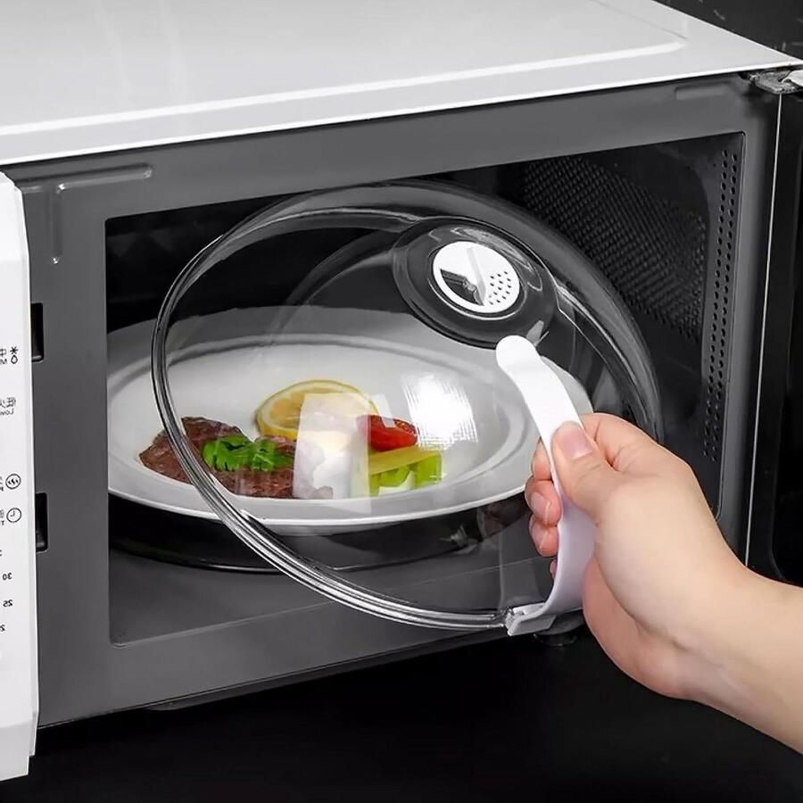 Magnetron Afdekking Magnetron Deksel Voedsel Opwarmen Met Stoomontluchting 23 cm Transparant