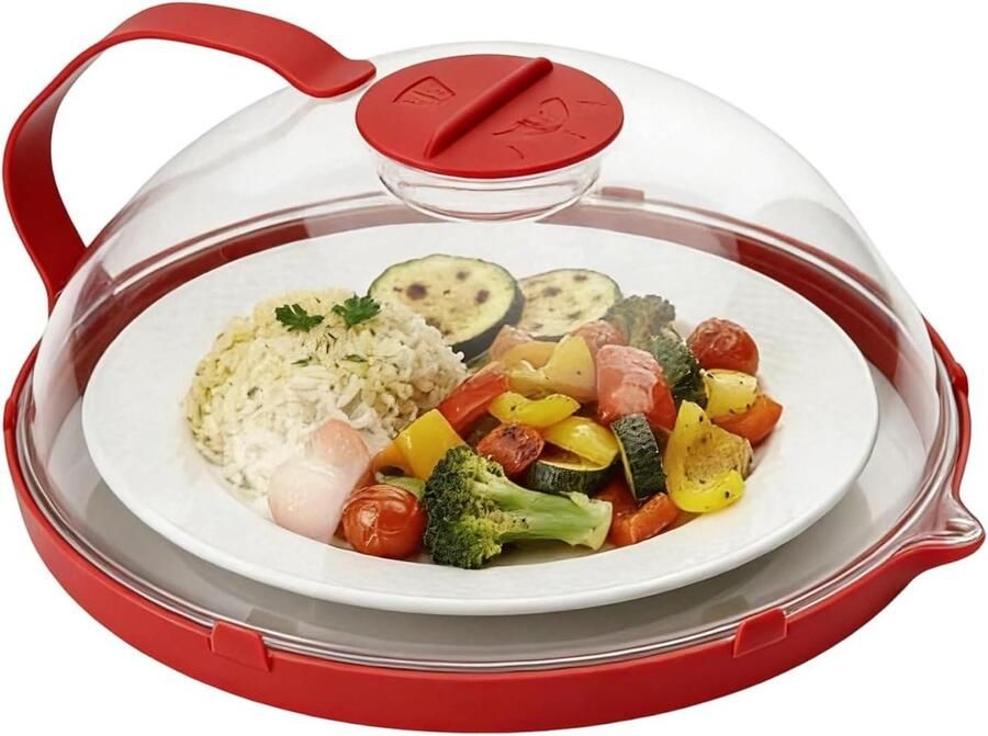 Magnetron Afdekking Spatbescherming Magnetron Voedsel Opwarmen Met Stoomgenerator 27 x 11 cm Rood