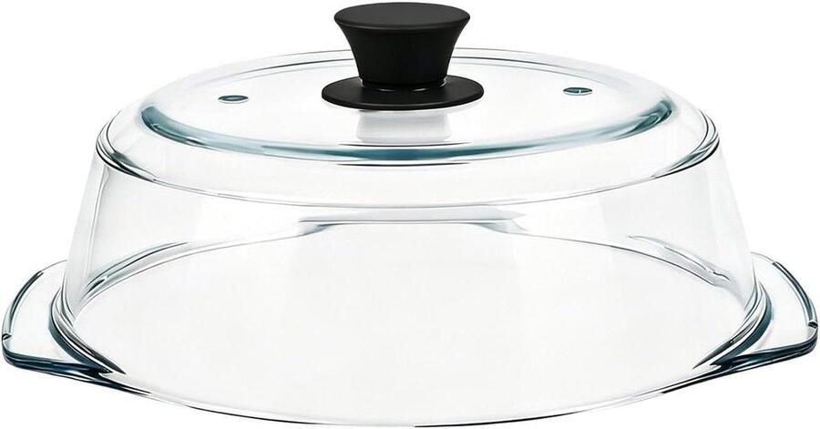 Magnetron Afdekking Voedseldeksel Glas Voedsel Opwarmen Met Ventilatie 28 cm Transparant