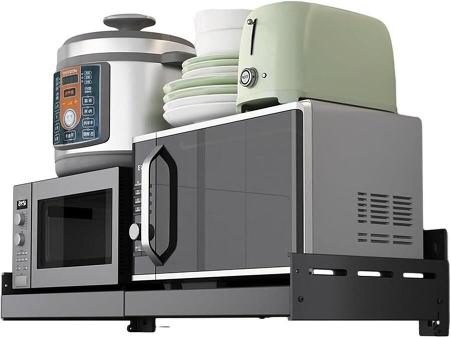 Magnetron Beugel Oven Plank Keuken Opslag Verstelbaar Ontwerp 32-50cm Zwart