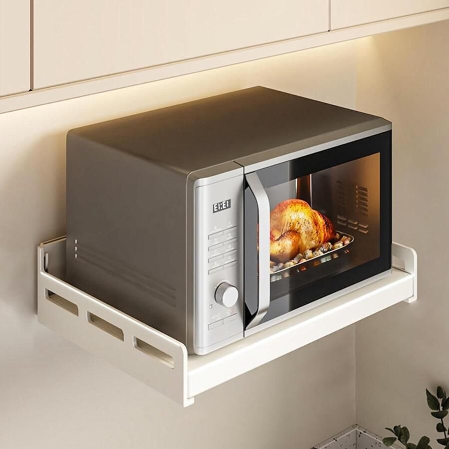 Magnetron Beugel Oven Rack Keuken Opbergen Wandmontage Ontwerp 60 cm Wit