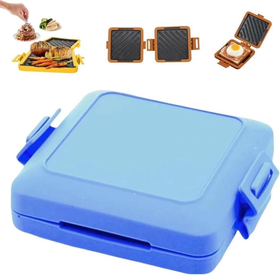 Magnetron Broodrooster Sandwich Maker Snelle Snacks Maken Geavanceerde Warmtegolf 17 cm Blauw