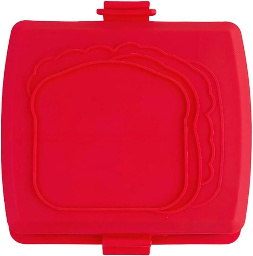 Magnetron Broodrooster Snack Machine Snelle Snacks Maken Antiaanbak Platen Compact Formaat Rood