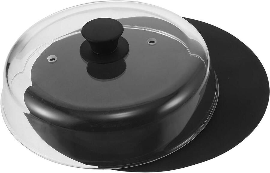 Magnetron deksel Spatdeksel glas Voedsel opwarmen Met ventilatie 26 cm diameter Transparant