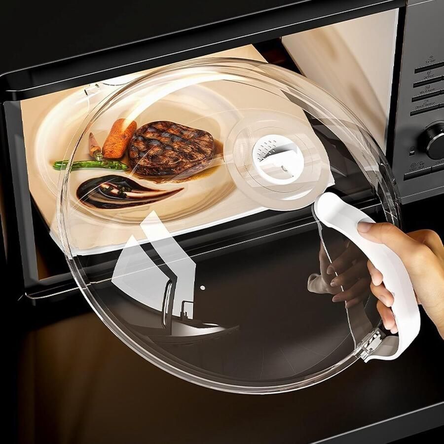 Magnetron Deksel Spatdeksel Oven Voedsel Opwarmen Hittebestendig Ontwerp 23cm Diameter Meerkleurig