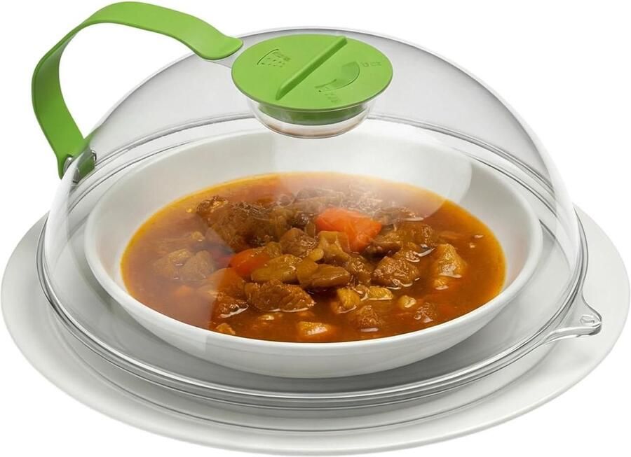 Magnetron Deksel Spatdeksel Ovenschotel Maaltijden Opwarmen Met Stoomregeling 27 x 11 cm Groen