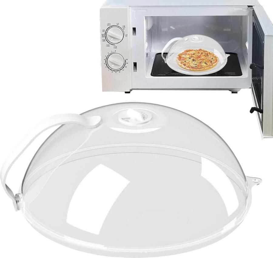 Magnetron Deksel Spatdeksel Voedsel Magnetron Koken Instelbare Stoomontluchting 26 cm Diameter Transparant - Foto 1