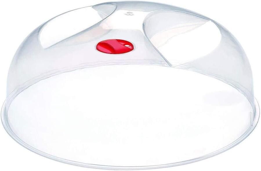 Magnetron Deksel Spatdeksel Voedsel Opwarmen Met Flap 25.5 cm Diameter Rood