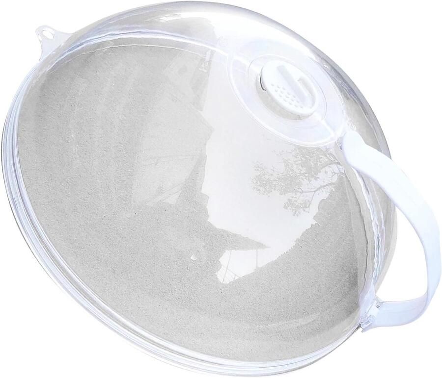 Magnetron Deksel Spatscherm Cover Schoon Koken Hittebestendig Plastic 25 x 9 cm Transparant