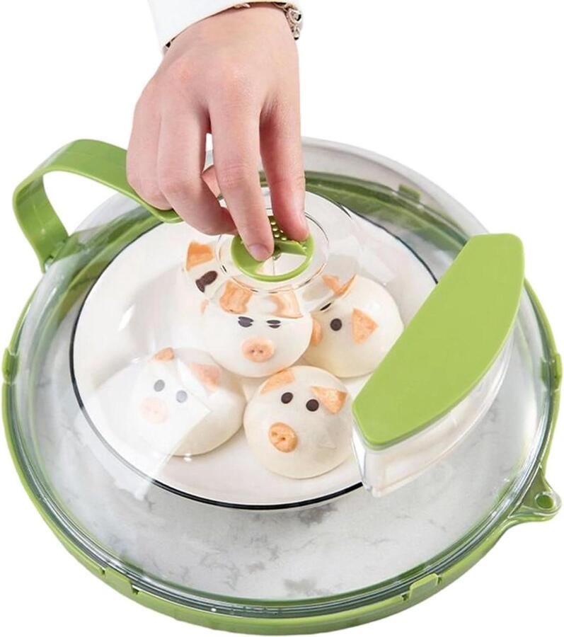 Magnetron Deksel Voedsel Cover Schoon Koken Hittebestendig Ontwerp 24cm Diameter Groen