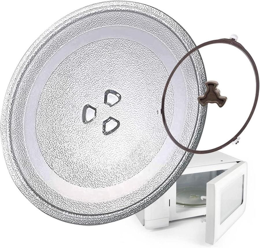 Magnetron Draaiplateau Glazen Bord Voedsel Opwarmen Verdikt Hittebestendig 27 cm Diameter Transparant