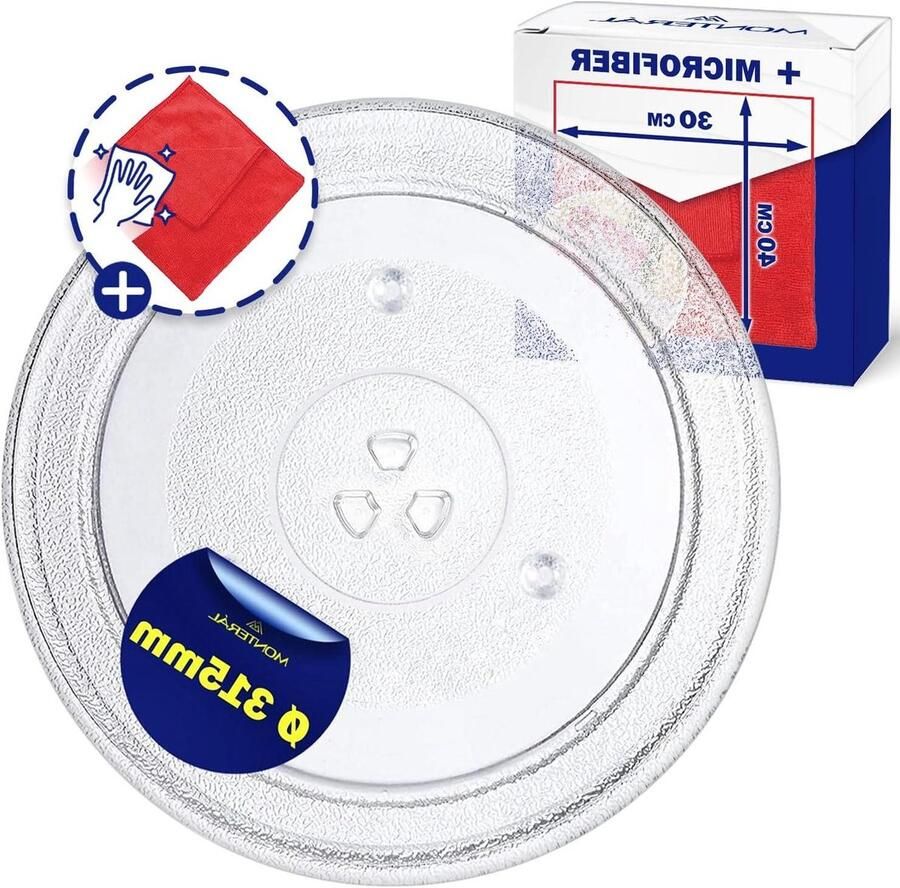 Magnetron Draaiplateau Oven Schijf Gelijkmatig Verwarmen Universele Pasvorm 31.5 cm Diameter Transparant