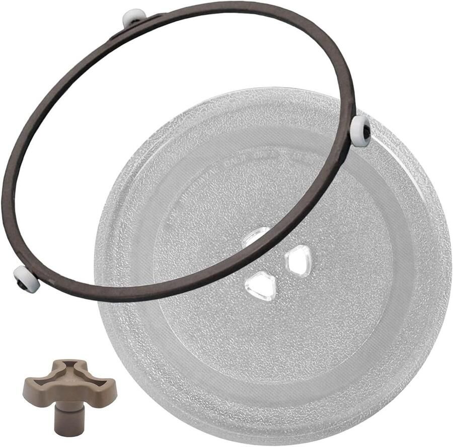 Magnetron Draaitafel Glas Draaiplateau Oven Plaat Gelijkmatig Verwarmen Antislip Patroon 27 cm Transparant