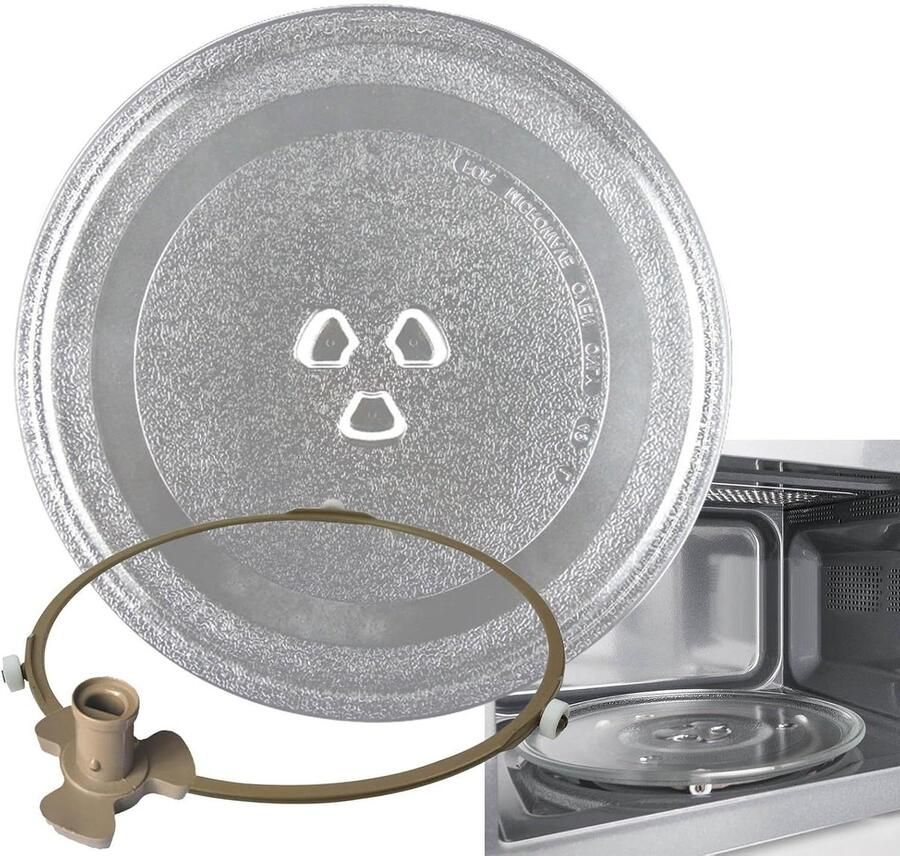 Magnetron Draaitafel Glazen Plaat Oven Gelijkmatig Verwarmen Antislip Achterkant 245-315 cm Diameter Transparant