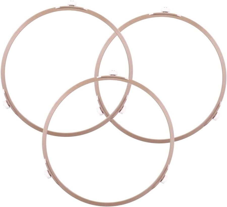 Magnetron Draaitafel Ring Oven Draaiplateau Gelijkmatig Verwarmen Drie Steunwielen 22 cm Diameter Bruin