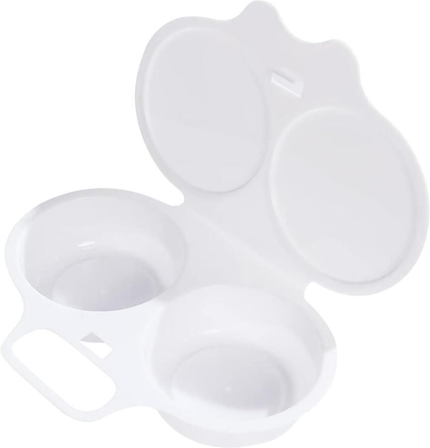 Magnetron Eierkoker Eierstroper Ketel Ontbijt Maken Twee Capaciteiten 13x5 cm Wit