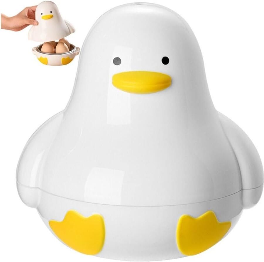 Magnetron Eierketel Stoomkoker Eieren Snel Ontbijt Eendvormig Design 15 x 15.3 cm