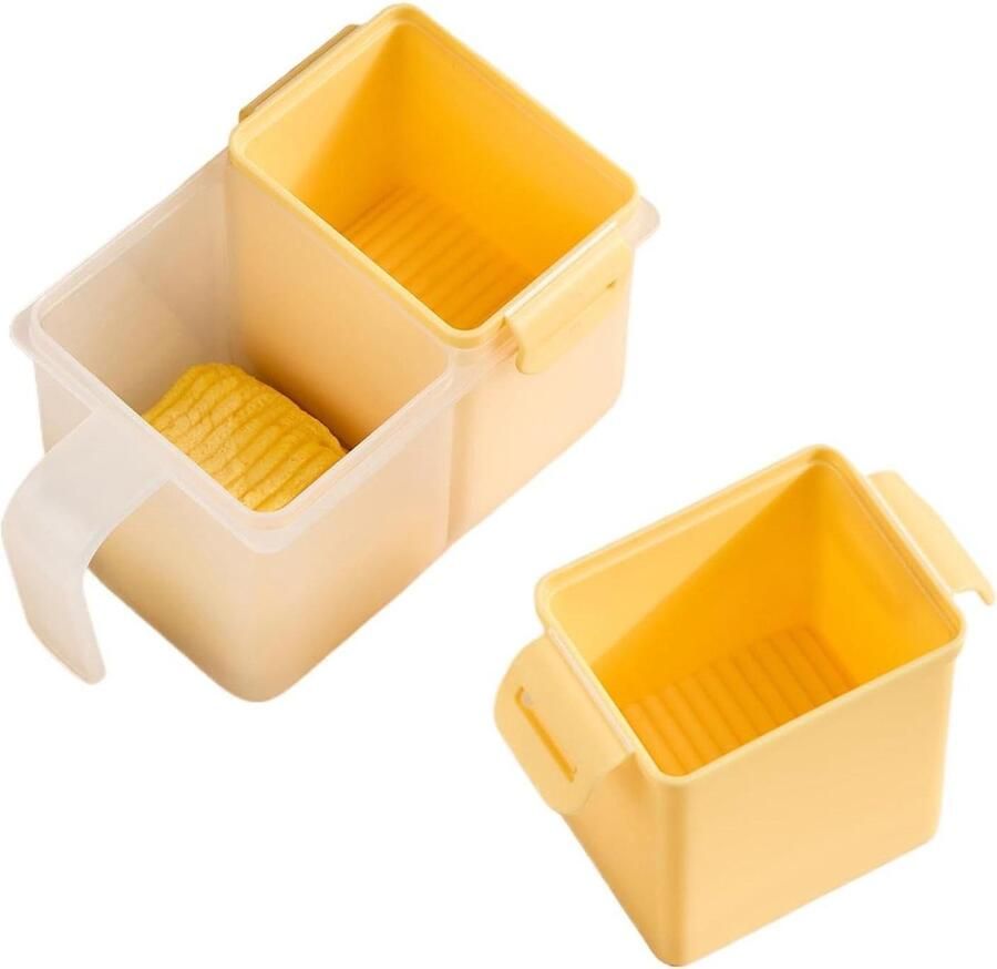 Magnetron Eierkoker Dubbel Compartiment Ontbijt Maken Antiaanbaklaag 7.8x8.7x13.2cm Geel
