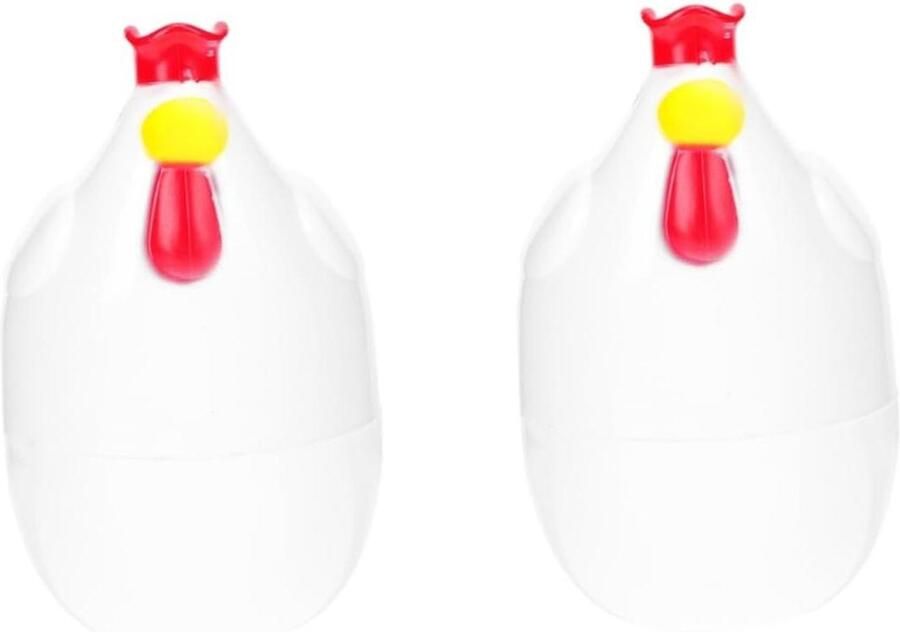 Magnetron Eierkoker Ei Bijt Ontbijt Maken Schattig Kuikenontwerp 2 Stuks Wit