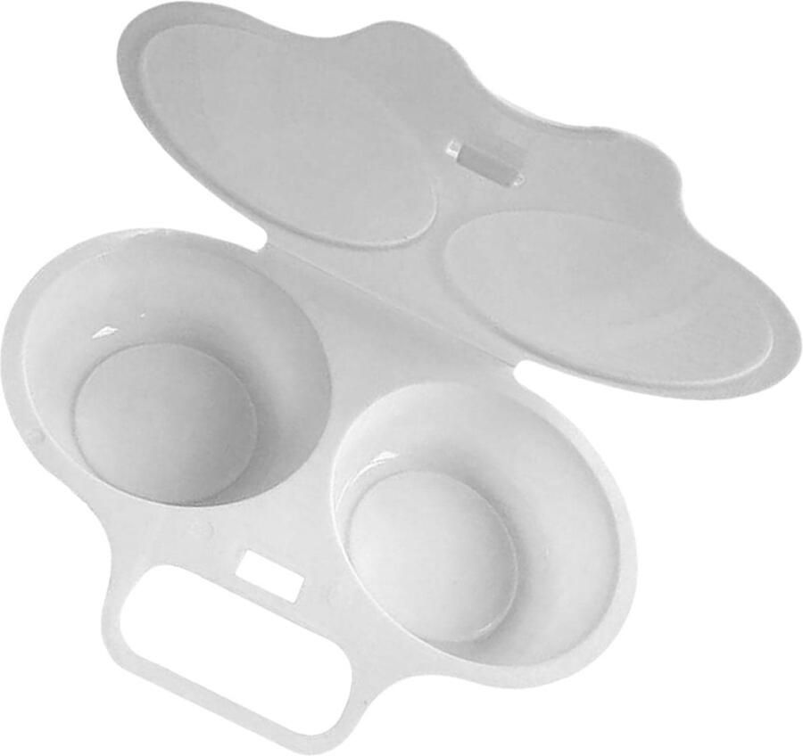 Magnetron Eierkoker Eier Bereider Snel Ontbijt Dubbellaags Ontwerp 16 x 11.5 x 3 cm Wit
