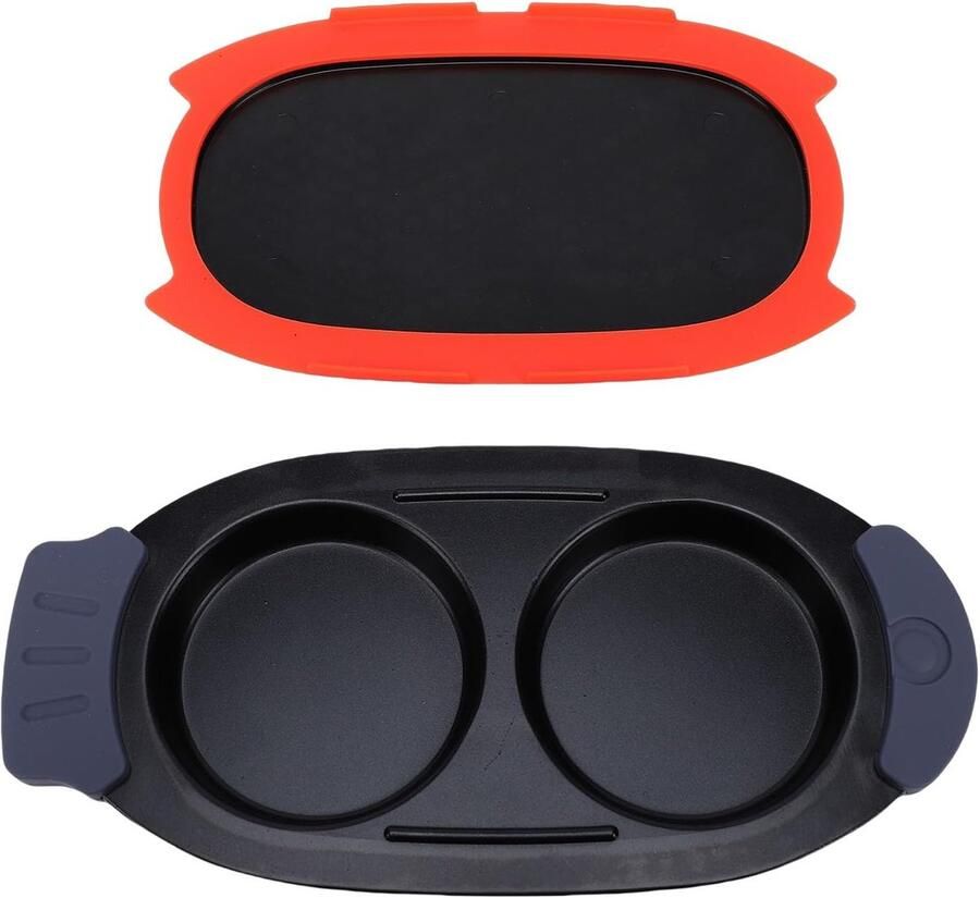 Magnetron Eierkoker Eier Bereider Snel Ontbijt Maken Antiaanbaklaag Twee Holtes Compact Draagbaar Rood