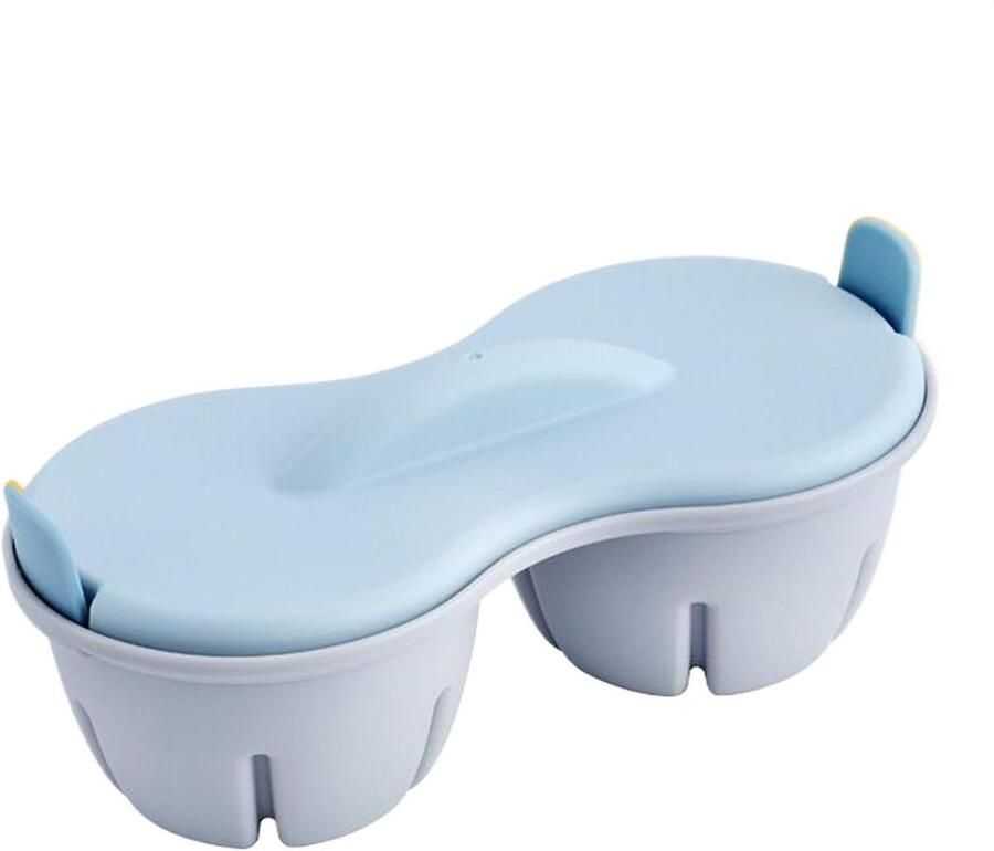Magnetron Eierkoker Eierketel Magnetron Snel Eieren Koken Twee Holtes 22 x 8.7 x 11 cm Blauw