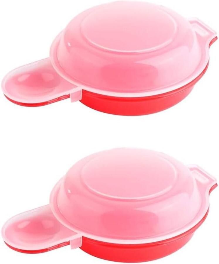 Magnetron Eierkoker Eierpocheerder Set Snel Ontbijt Maken Non-stick Basis 2 stuks Wit