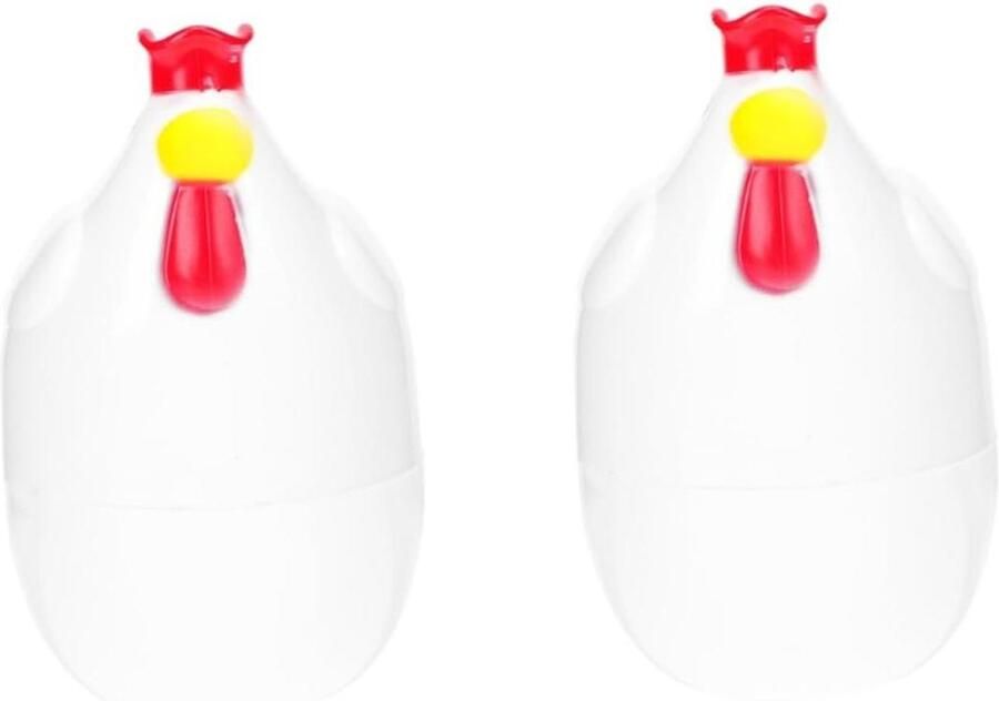 Magnetron Eierkoker Eierstomer Kip Snel Eieren Koken Schattig Kuikenontwerp 2 Stuks Wit