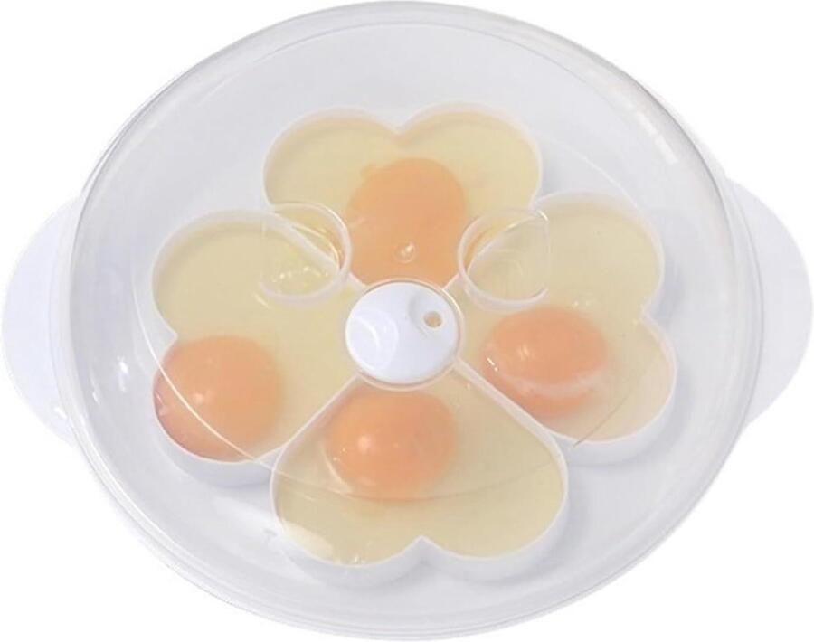 Magnetron Eierkoker Eierstroper Ontbijt Maken Hartvormig Design 4 Eieren Wit