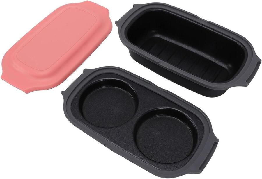 Magnetron Eierkoker Grillpan Keuken Gadget Kookgerei Snel Maaltijden Bereiden Antiaanbaklaag Draagbaar 1 Eenheid Zilver