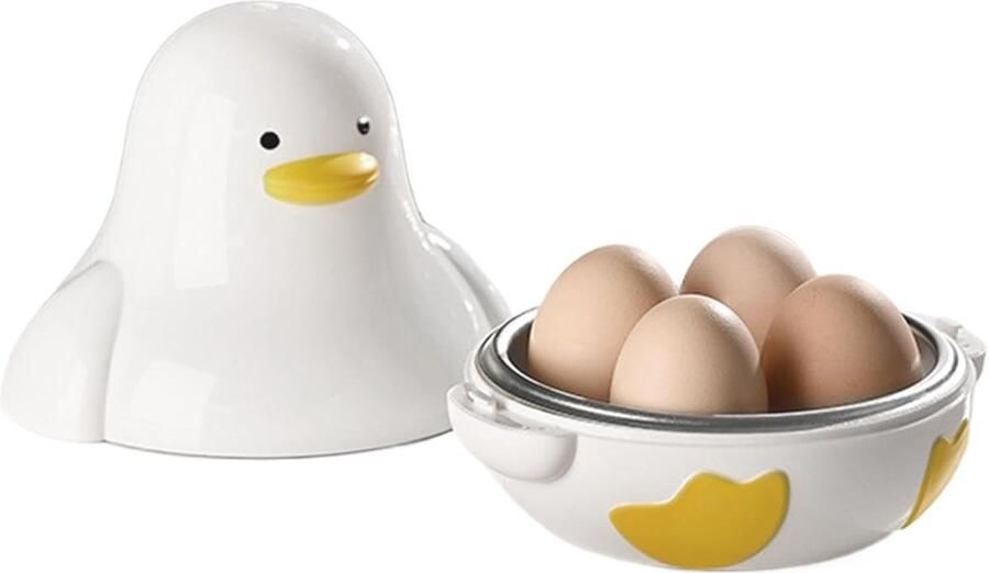 Magnetron Eierkoker Keuken Tool Snel Ontbijt Maken Schattig Eend Vorm Voor 4 Eieren Niet gespecificeerd