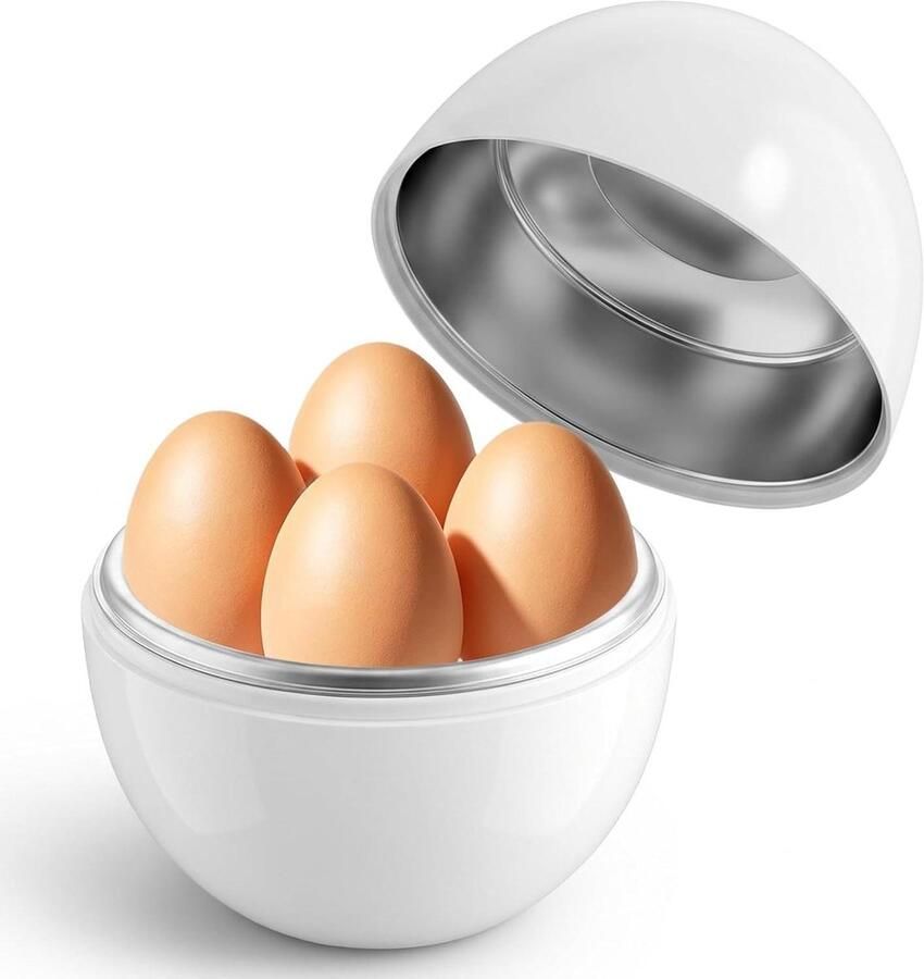 Magnetron Eierkoker Kippenvorm Snel Ontbijt Koken Stoomkoken Behoudt Voedingsstoffen 4 Eieren Zwart