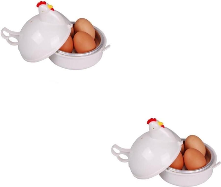 Magnetron Eierkoker Magnetron Eieren Koken Kipvormig Design 13.5 cm Wit