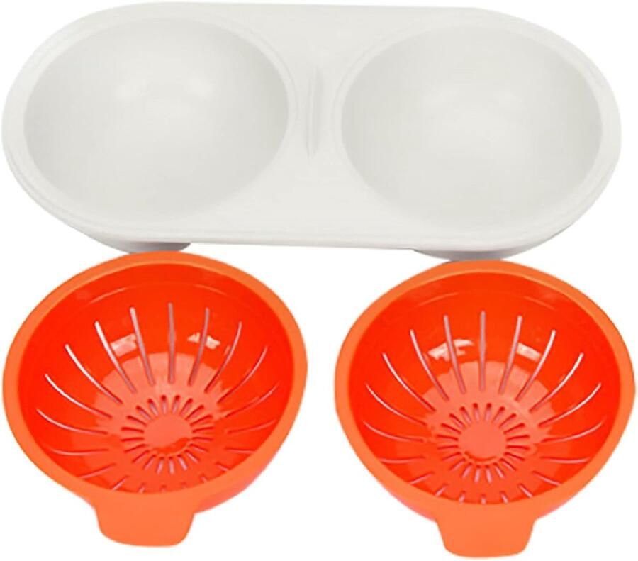 Magnetron eierkoker met deksel dubbele laag anti-aanbakpan perfect voor het koken van eieren ShopVlot