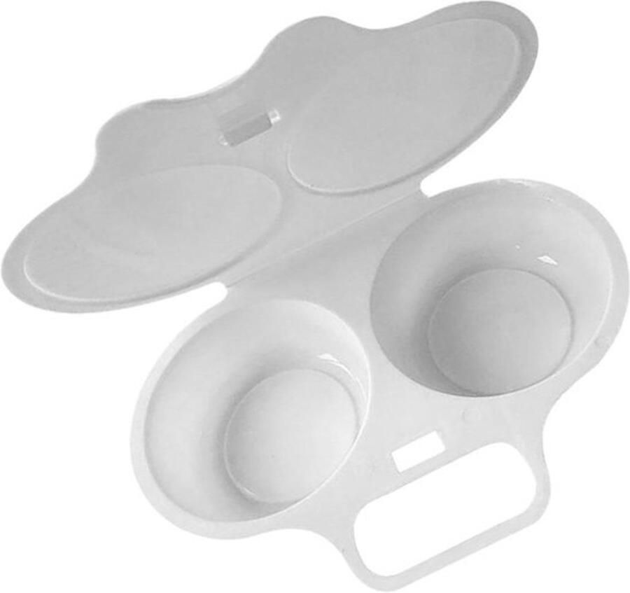 Magnetron eierkoker Omelet maker Snel ontbijt maken Dubbellaags ontwerp 16 cm Wit