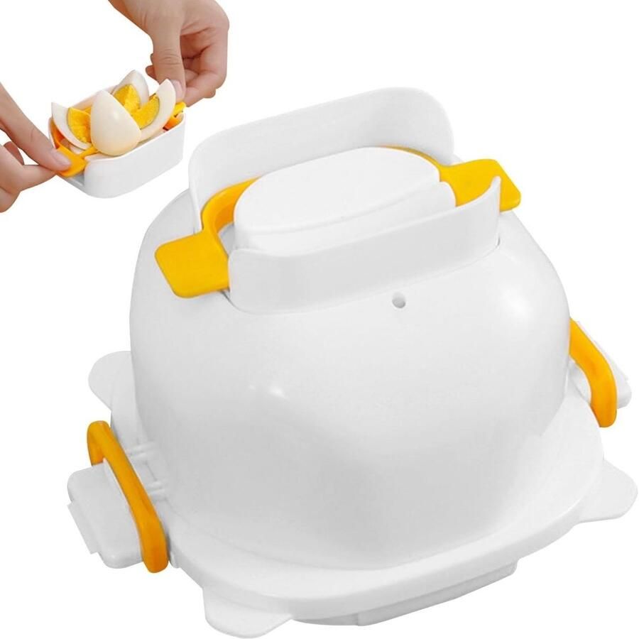 Magnetron Eierkoker Snelle Ei Maker Ontbijt Bereiden Met Eiersnijder Voor 4 Eieren Wit