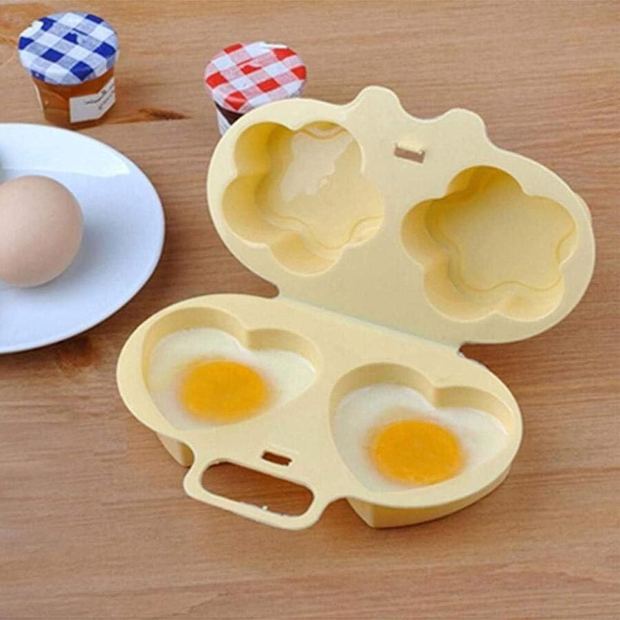 Magnetron Eierkoker Stoom Eieren Maker Snel Ontbijt Maken 4 Leuke Vormen 4 Eieren Geel