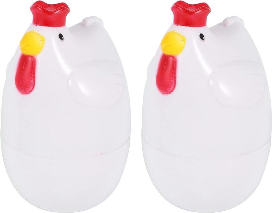 Magnetron Eierkoker Stoompan Ei Snel Ontbijt Maken Grappige Kippenvorm 115 cm Wit