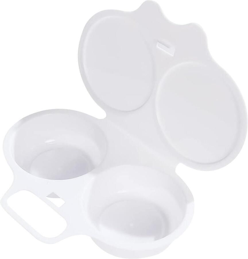 Magnetron Eierkoker Stoompan Eieren Ontbijt Maken Twee Kamers 13 x 5 cm Wit