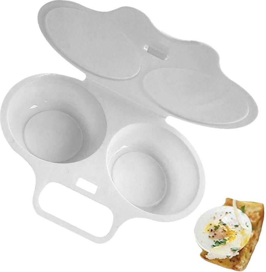 Magnetron Eierkoker voor 2 Eieren Stoompan voor Ontbijt & Pita Broodjes