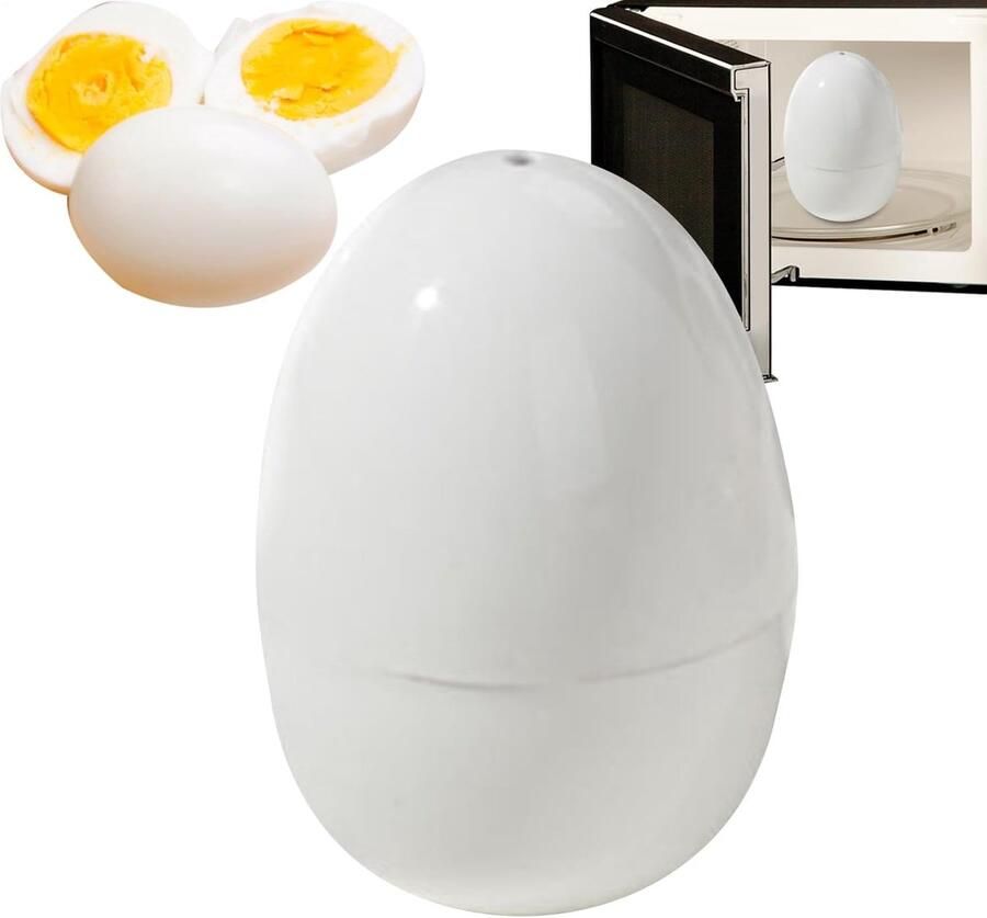 Magnetron Eiermaker Snelkookpan Ei Ontbijt Maken Voorkomt Barsten 9x7 cm 1 Ei