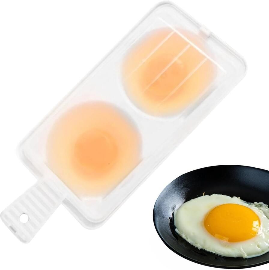 Magnetron Eierpocheerder Eierkoker Poached Snel Ontbijt Maken Twee Eieren Tegelijk 23 x 10 x 4 cm