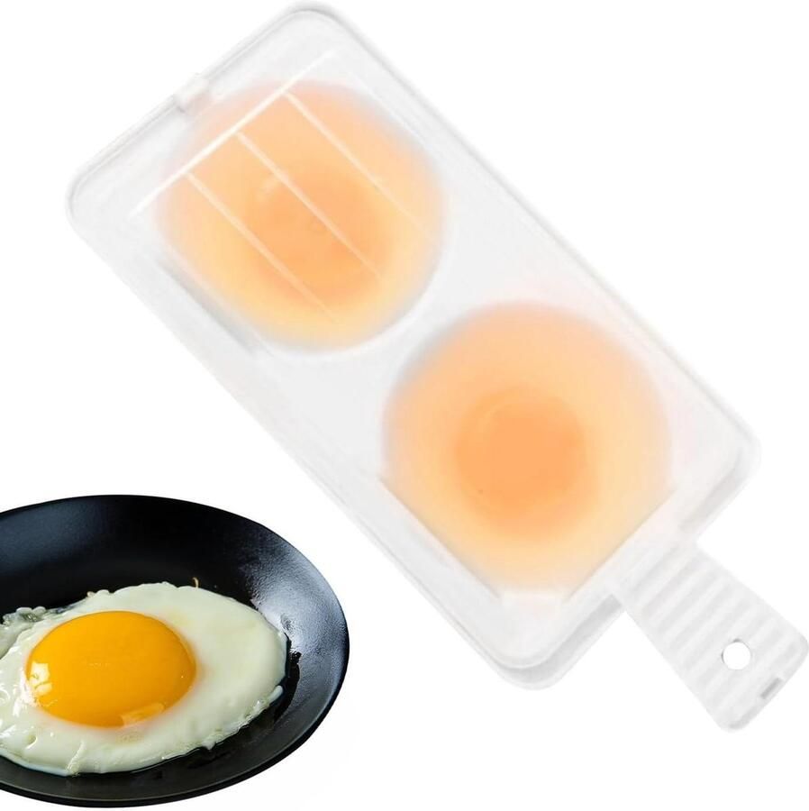 Magnetron Eierstroper Eierkoker Magnetron Snel Ontbijt Maken Dubbele Stoomruimte 23x10x4cm Wit